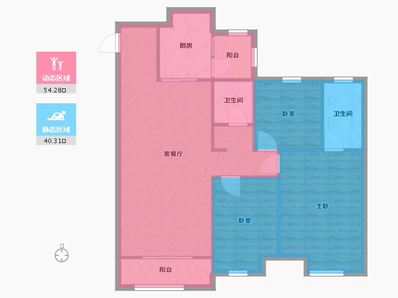 江苏省-苏州市-碧桂园凤凰城-88.00-户型库-动静分区