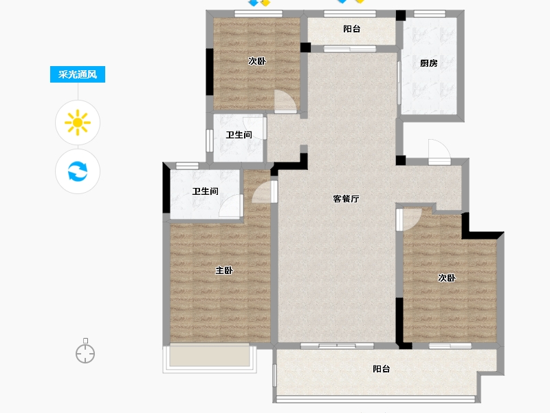 河南省-许昌市-金襄壹品-115.00-户型库-采光通风