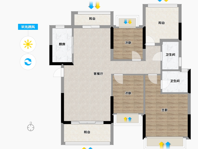 广东省-清远市-方直·君汇世家-110.00-户型库-采光通风