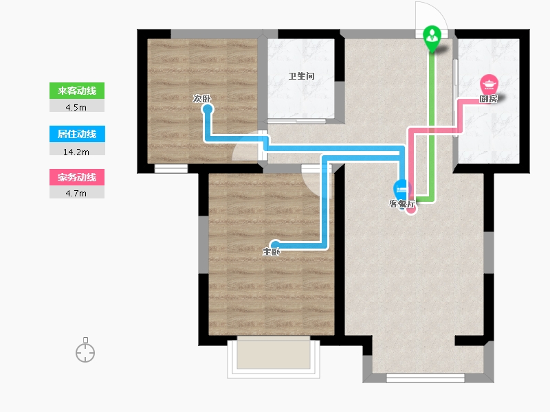 河北省-廊坊市-宏泰龙河枫景-61.78-户型库-动静线