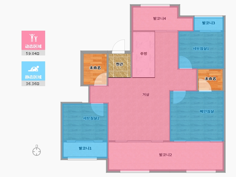 경기도-평택시-이화마을건영캐스빌-98.14-户型库-动静分区