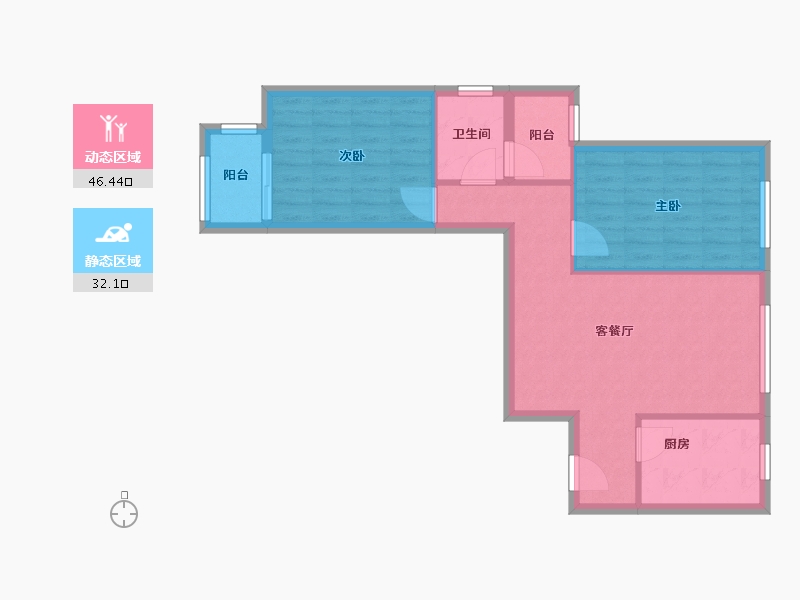 北京-北京市-大方居-321号楼-70.76-户型库-动静分区