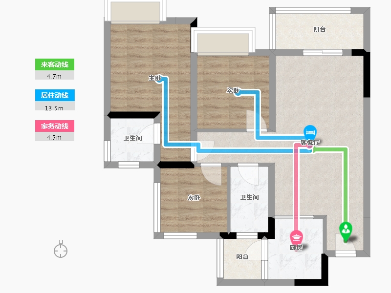 四川省-内江市-邦泰大学城1号-89.00-户型库-动静线