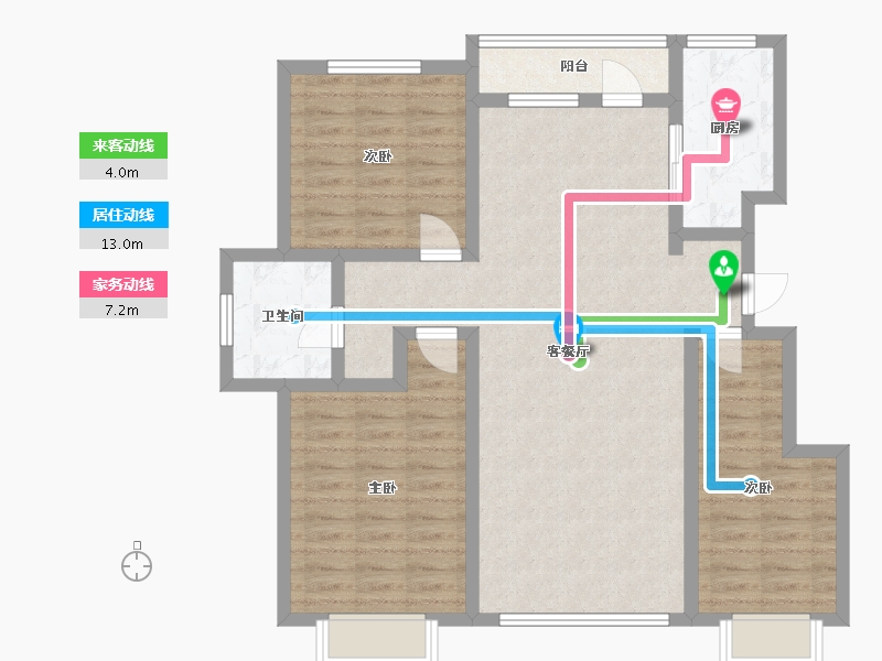 新疆维吾尔自治区-昌吉回族自治州-龙湖湾小区-108.00-户型库-动静线