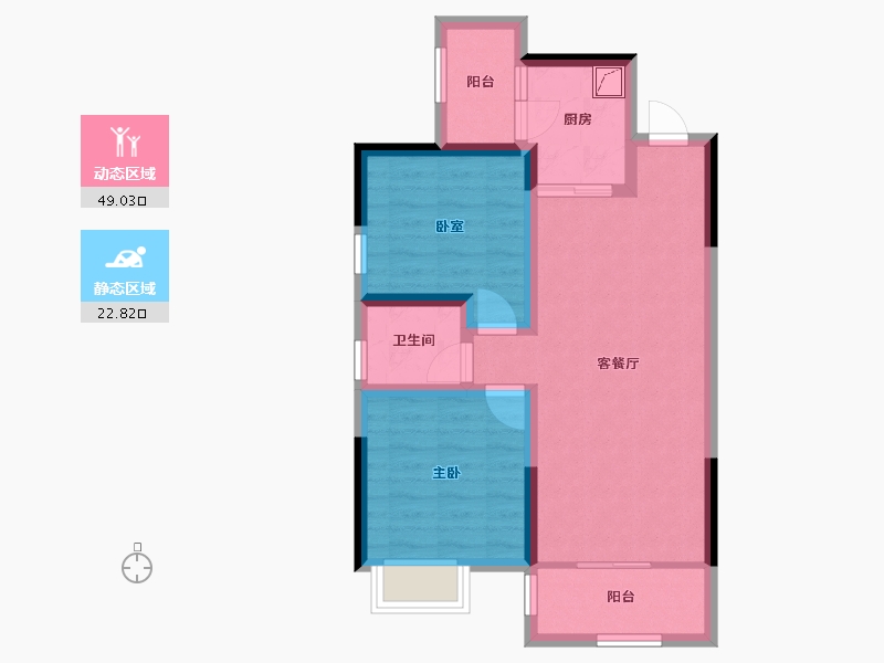 四川省-成都市-北庭春天-76.00-户型库-动静分区