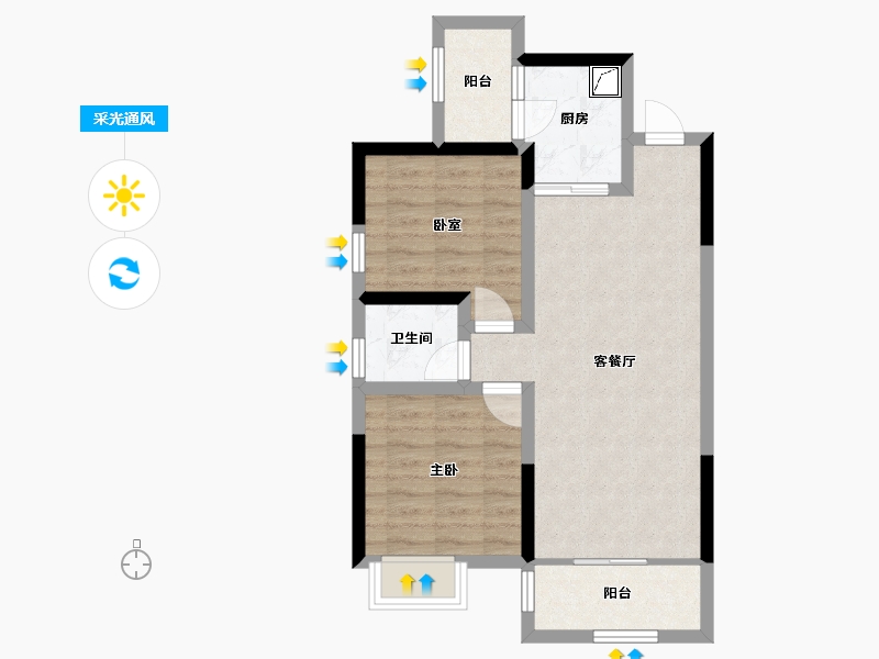 四川省-成都市-北庭春天-76.00-户型库-采光通风