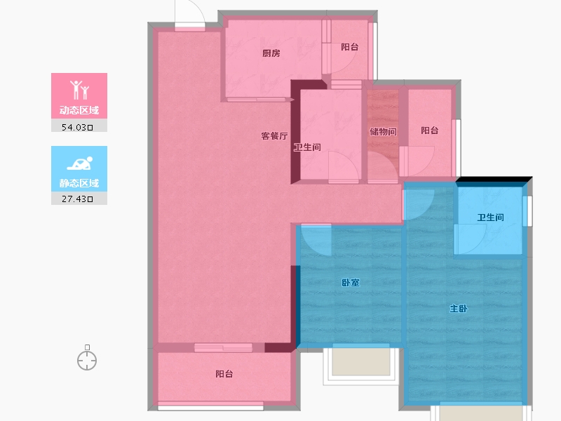 广东省-清远市-奥园合创新城-70.00-户型库-动静分区