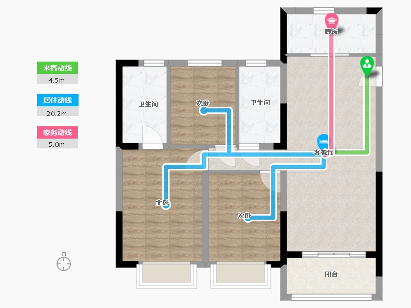 江苏省-苏州市-荣熙华庭-85.00-户型库-动静线