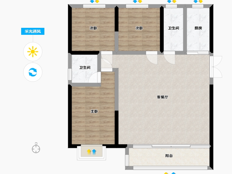 甘肃省-庆阳市-正德名郡-110.00-户型库-采光通风