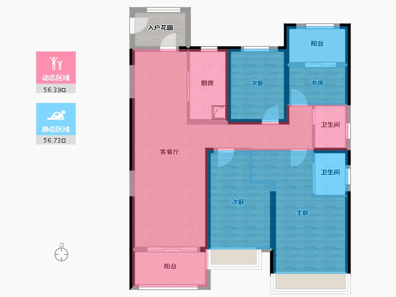 陕西省-西安市-世园·林语-107.00-户型库-动静分区