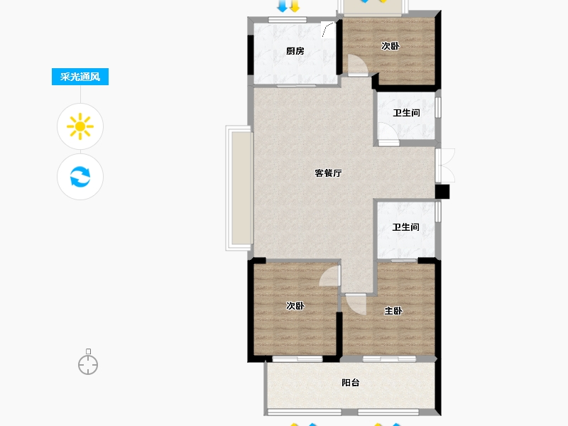 福建省-福州市-融侨誉江-98.00-户型库-采光通风