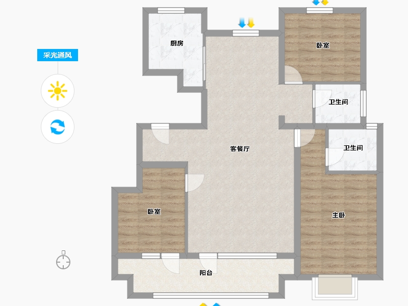 山东省-烟台市-中瑞城-98.00-户型库-采光通风