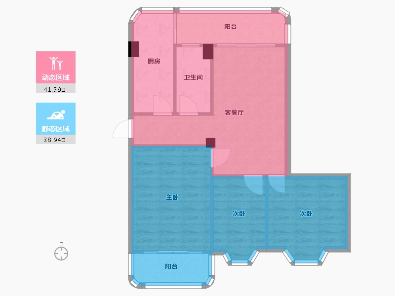 广东省-广州市-雅苑小区-74.00-户型库-动静分区