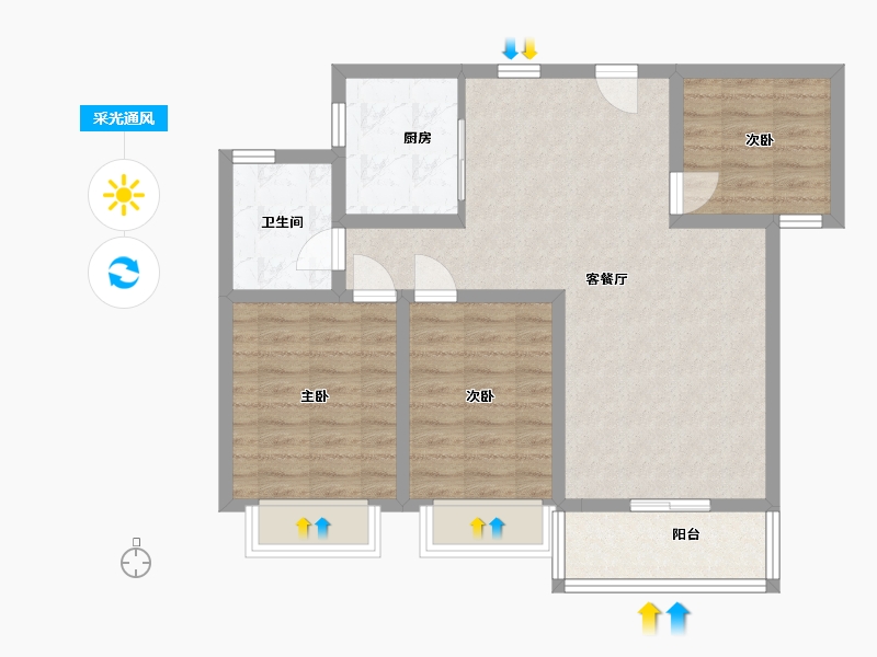 山西省-运城市-弘丰源天玺城-93.00-户型库-采光通风