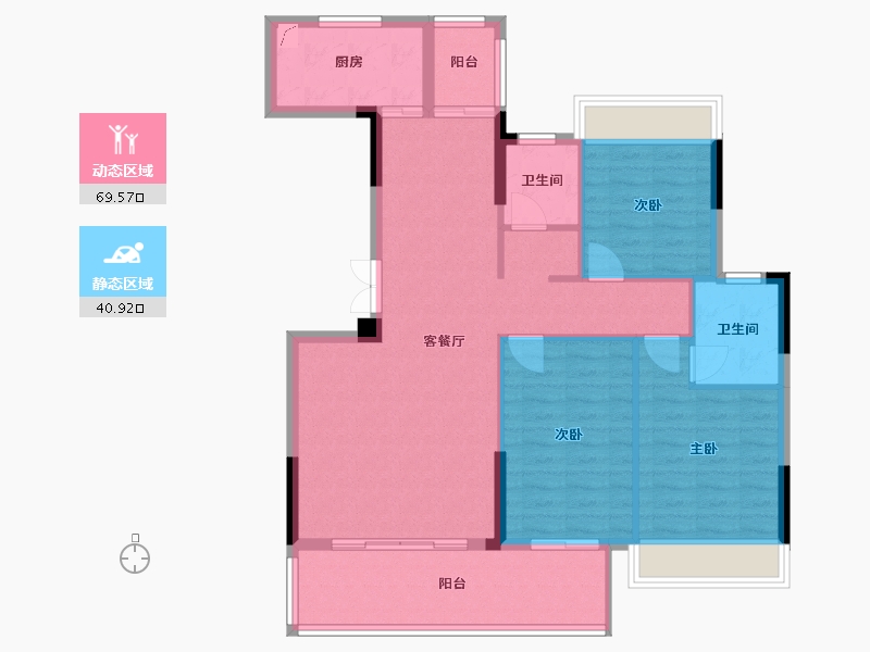 湖北省-咸宁市-公园里学府-98.00-户型库-动静分区