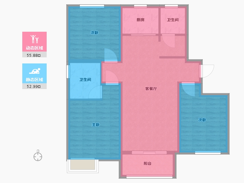 河北省-唐山市-水悦华郡-98.00-户型库-动静分区