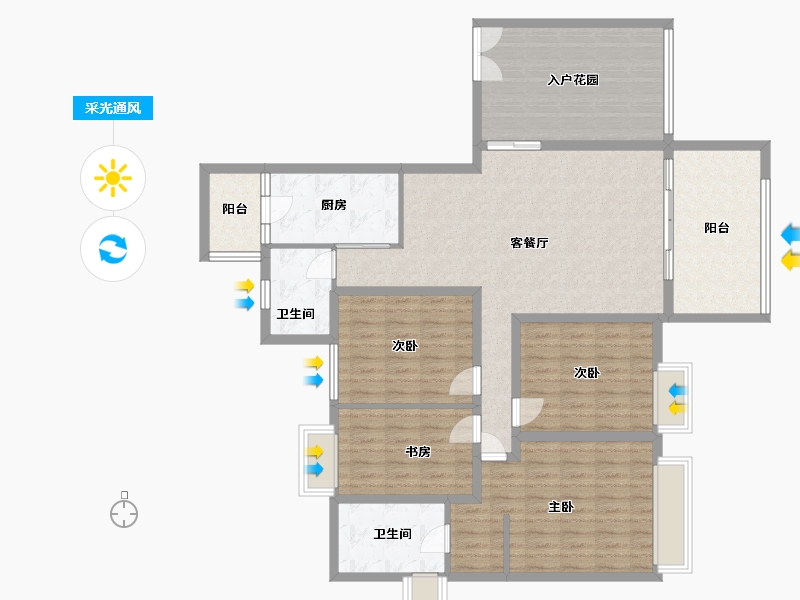 四川省-成都市-金沙鹭岛二期-120.00-户型库-采光通风