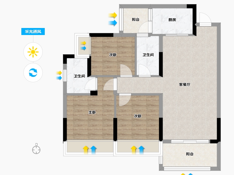 广西壮族自治区-桂林市-桂林交投·兴进漓江悦府-78.00-户型库-采光通风