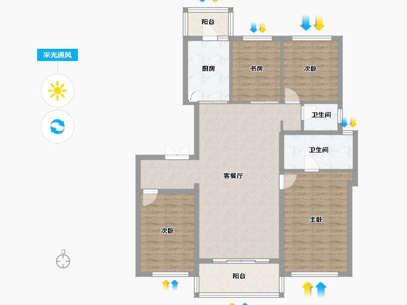 四川省-成都市-中南樾府-115.00-户型库-采光通风