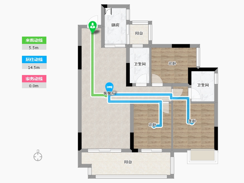 广西壮族自治区-桂林市-彰泰伴山云庐-86.00-户型库-动静线