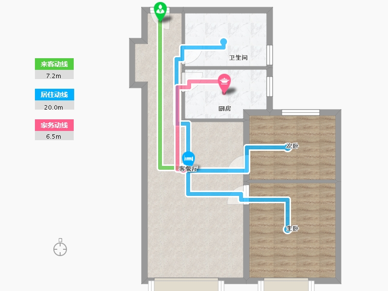 天津-天津市-融创津宸壹号-76.00-户型库-动静线