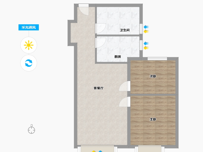 天津-天津市-融创津宸壹号-76.00-户型库-采光通风