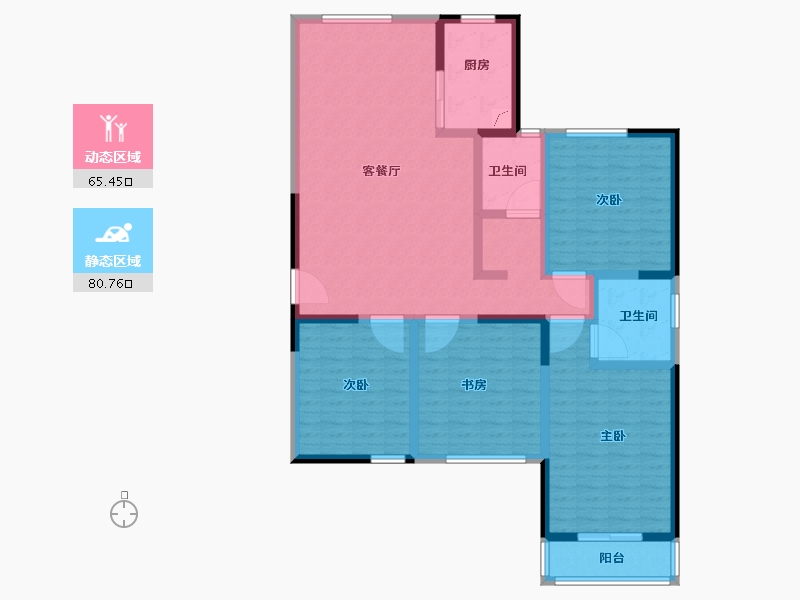 河南省-郑州市-润泽福邸一号院-131.00-户型库-动静分区