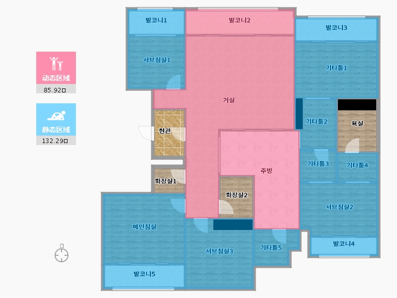 경기도-성남시 분당구-로얄팰리스-221.77-户型库-动静分区