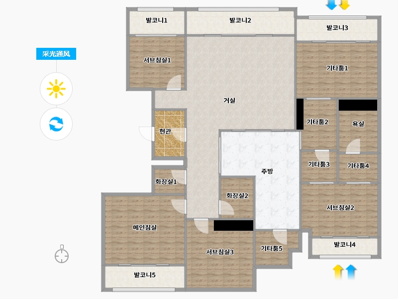 경기도-성남시 분당구-로얄팰리스-221.77-户型库-采光通风