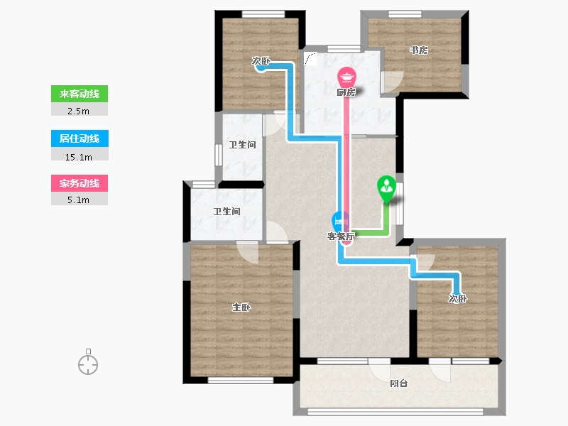 江苏省-扬州市-天瑞府-110.00-户型库-动静线