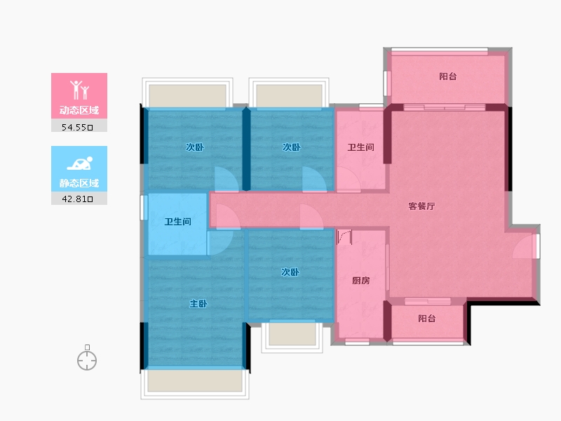 广东省-中山市-钰海美筑-89.00-户型库-动静分区