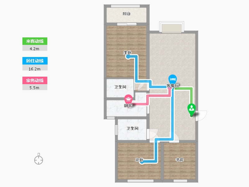 河北省-石家庄市-幸福城-104.00-户型库-动静线