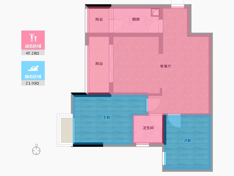 重庆-重庆市-香溪樾-61.24-户型库-动静分区