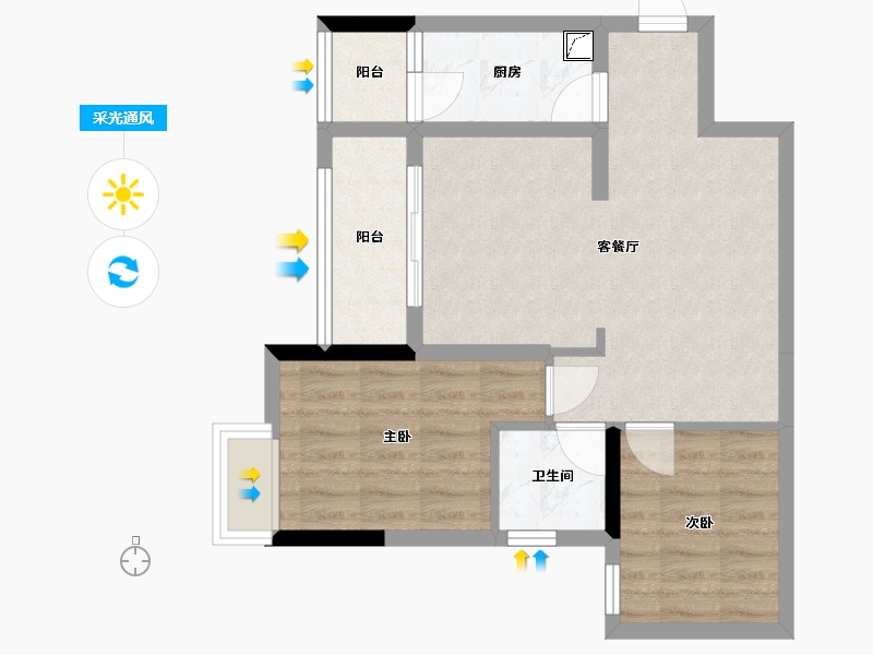 重庆-重庆市-香溪樾-61.24-户型库-采光通风