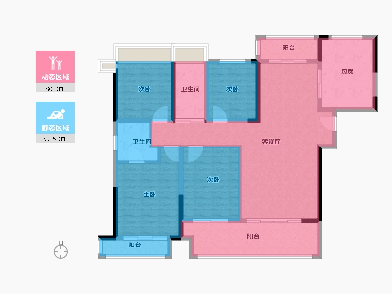 湖南省-衡阳市-合兴·公园里-124.00-户型库-动静分区