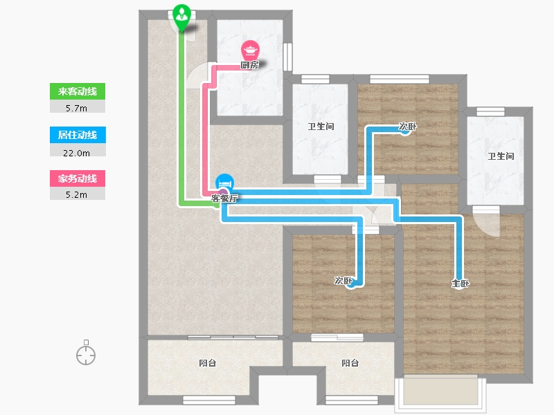 山东省-德州市-中骏雍景湾-84.78-户型库-动静线