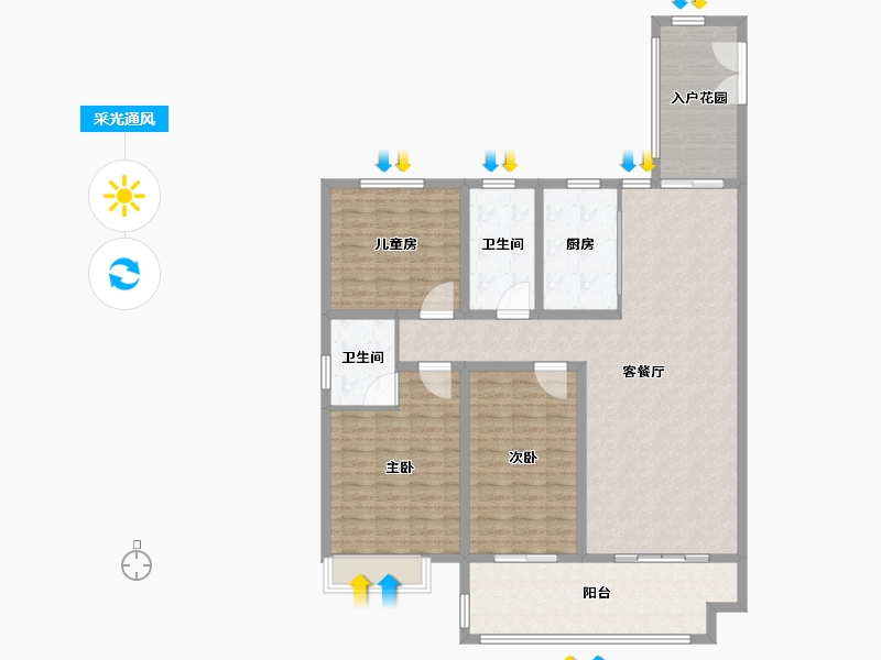 安徽省-宿州市-中煤华府-135.00-户型库-采光通风