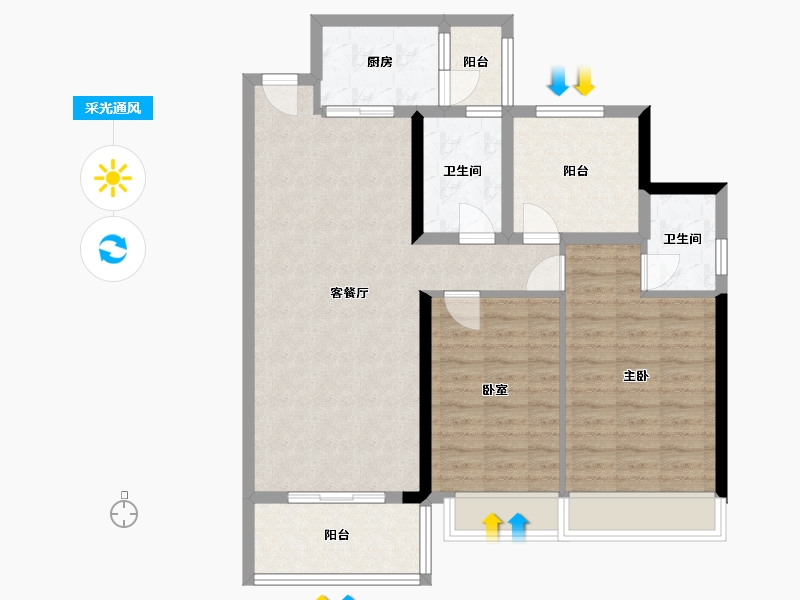 广东省-江门市-明泰城-99.00-户型库-采光通风