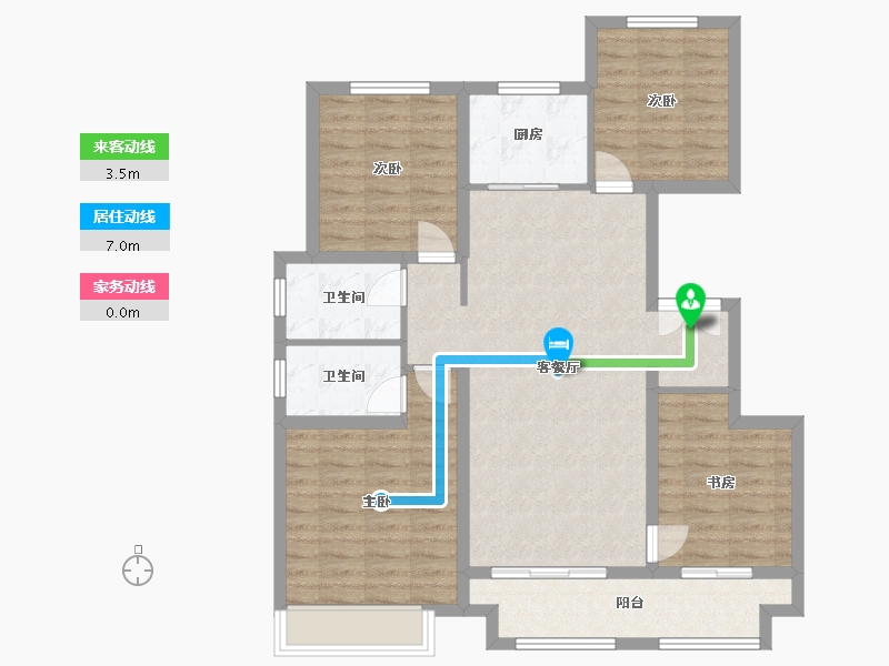 河南省-驻马店市-御都福邸-125.00-户型库-动静线