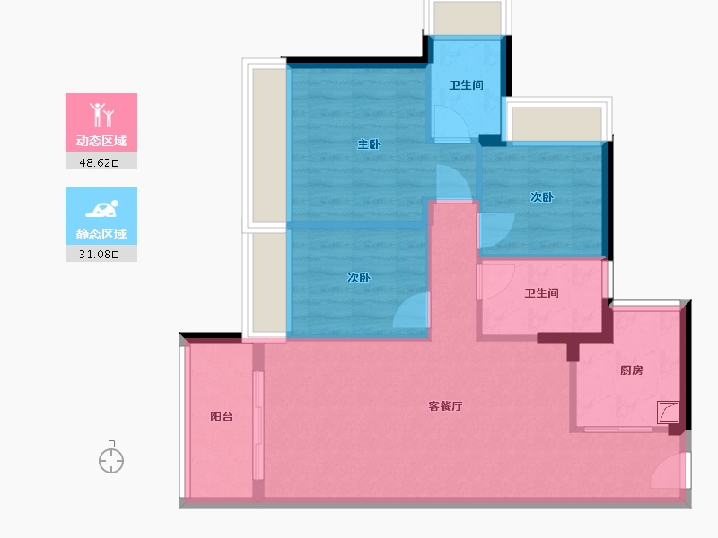 广东省-深圳市-京基智农山海御园-75.28-户型库-动静分区