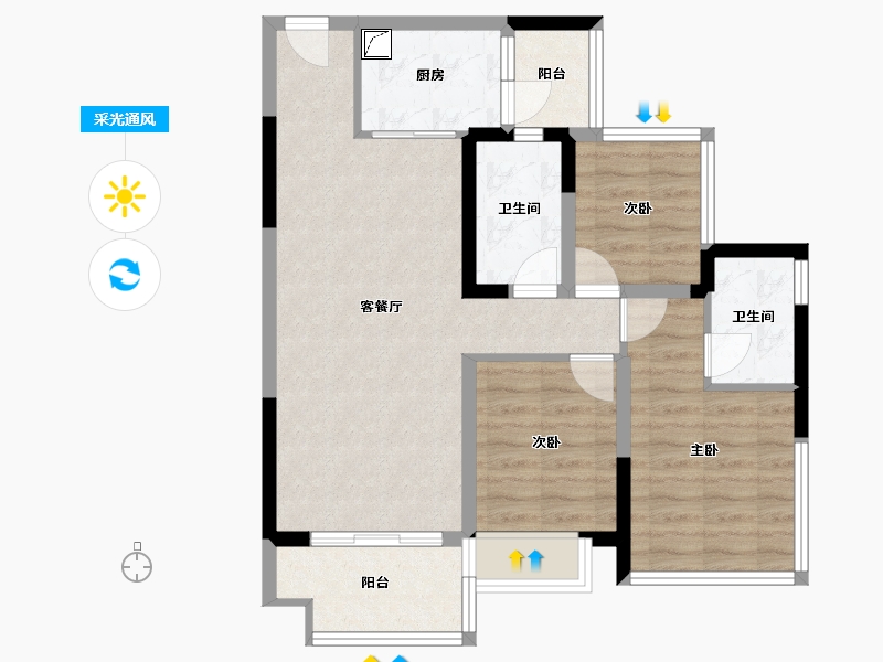 四川省-眉山市-天府理想城-88.00-户型库-采光通风