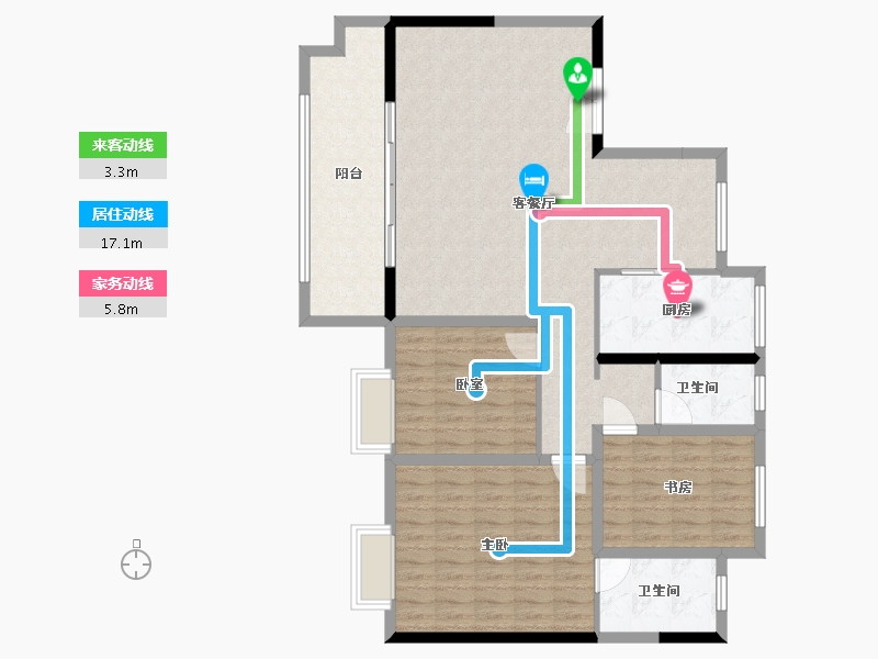 安徽省-滁州市-江海亭川-120.00-户型库-动静线