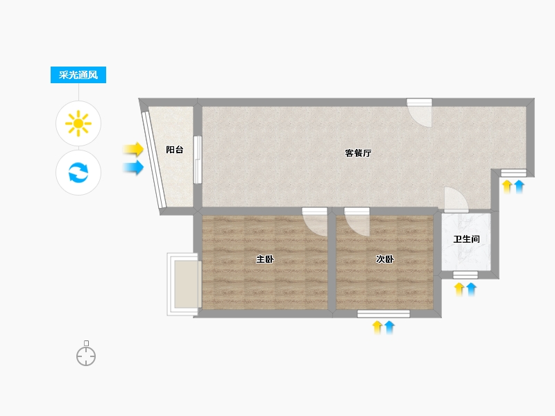 河南省-郑州市-腾威城二号院3号楼-66.00-户型库-采光通风