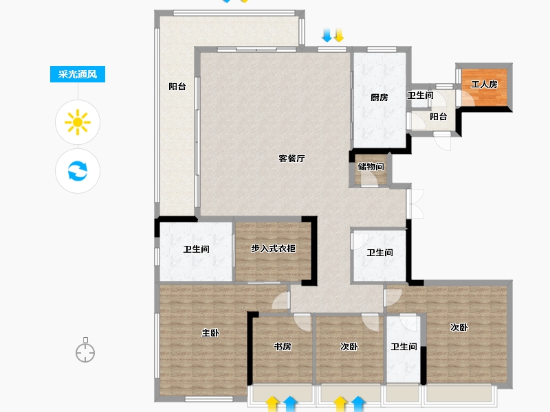 湖南省-长沙市-万科紫台-209.00-户型库-采光通风