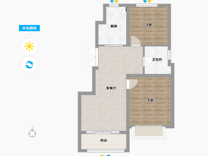 黑龙江省-哈尔滨市-金地明悦-62.00-户型库-采光通风