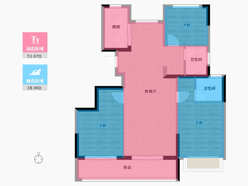 河北省-石家庄市-东原启城-103.00-户型库-动静分区