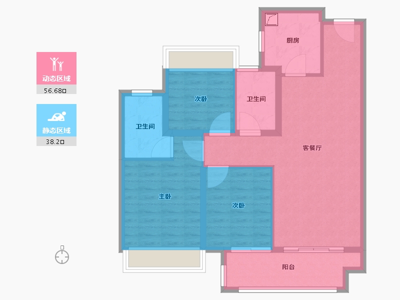 江苏省-无锡市-学府壹号-85.00-户型库-动静分区