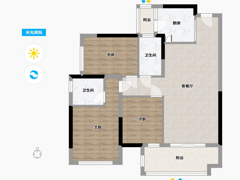 广西壮族自治区-贵港市-阳光城 悦府-11.00-户型库-采光通风