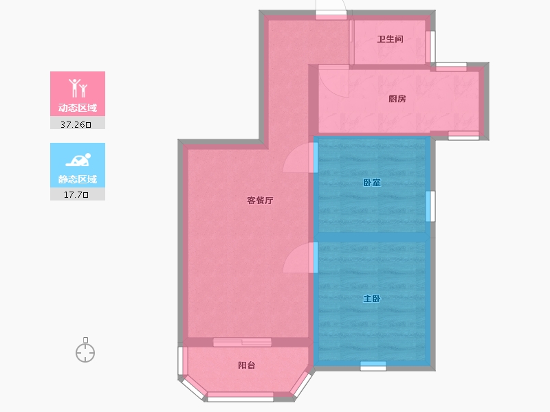 北京-北京市-枣营北里社区-45.00-户型库-动静分区