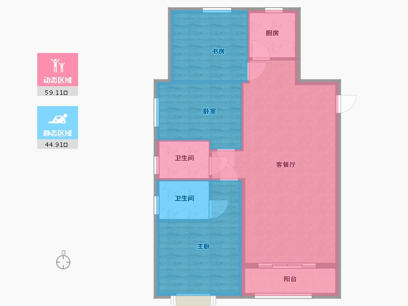 河北省-邯郸市-宏达圣水湖畔-95.00-户型库-动静分区